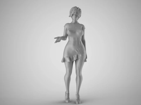 Negotiating Girl 3D Print Model