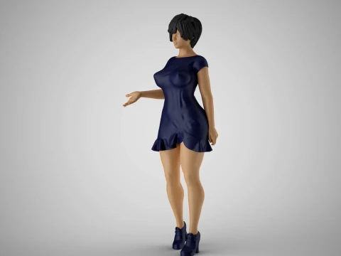 Negotiating Girl 3D Print Model