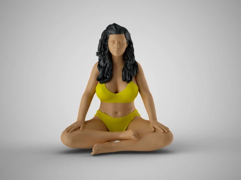 Cross Legged Girl 3D Print Model
