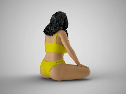 Cross Legged Girl 3D Print Model
