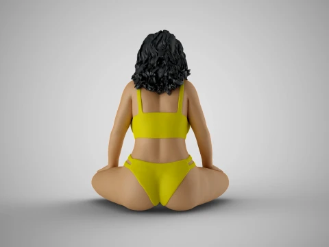 Cross Legged Girl 3D Print Model