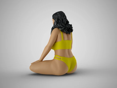 Cross Legged Girl 3D Print Model