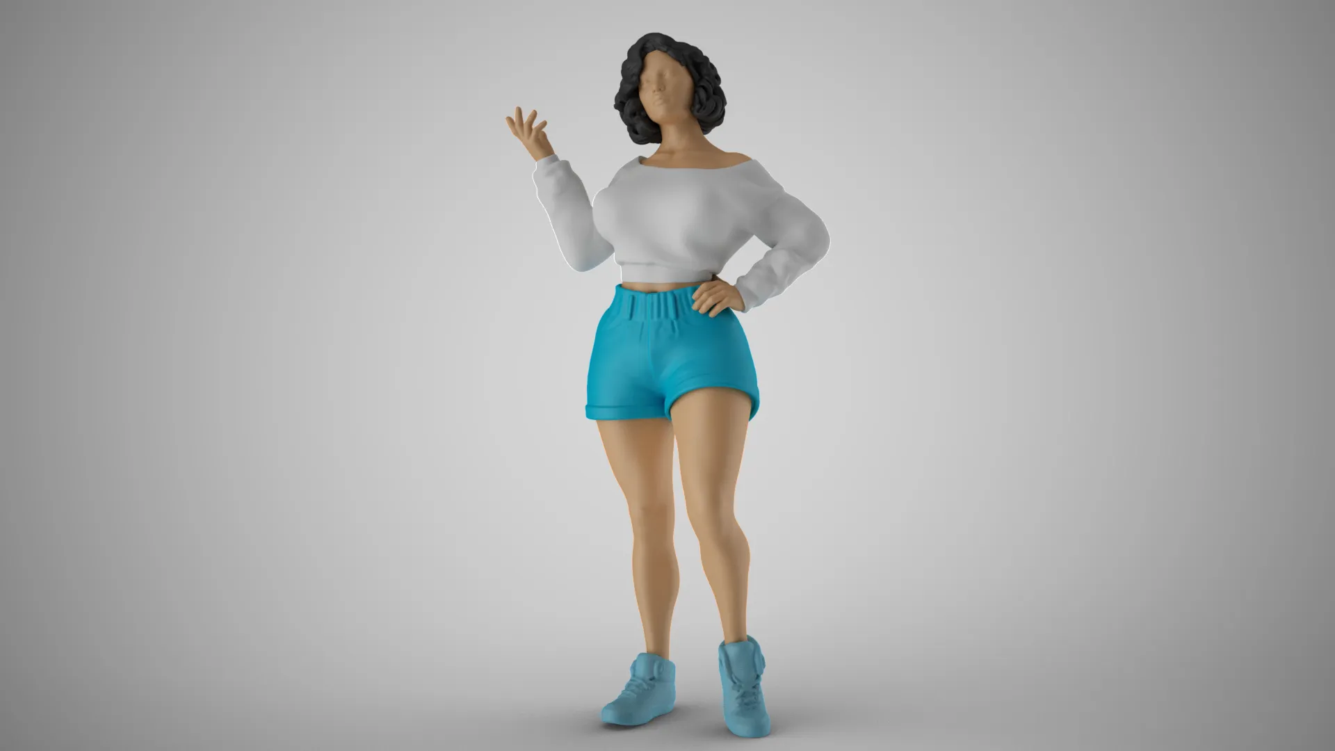 Girl Explaining Situation 3D Print Model .c4d .max .obj .3ds .fbx .stl .blend 