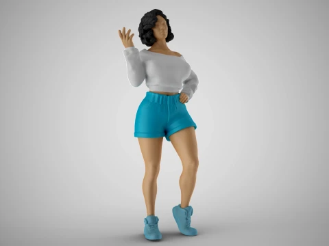 Girl Explaining Situation 3D Print Model