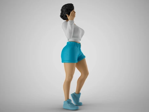 Girl Explaining Situation 3D Print Model