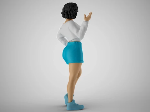 Girl Explaining Situation 3D Print Model