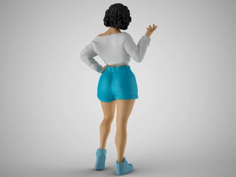 Girl Explaining Situation 3D Print Model
