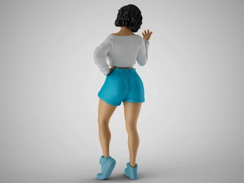 Girl Explaining Situation 3D Print Model