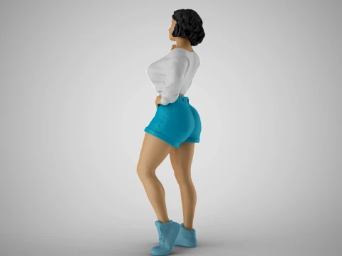 Girl Explaining Situation 3D Print Model