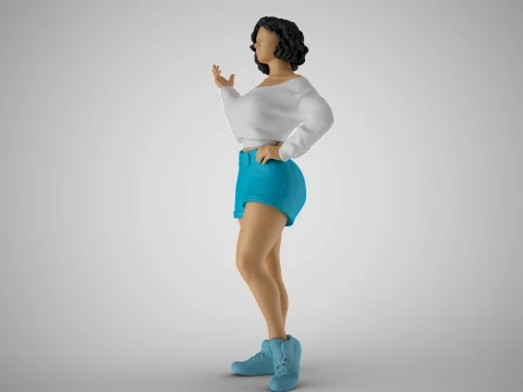 Girl Explaining Situation 3D Print Model