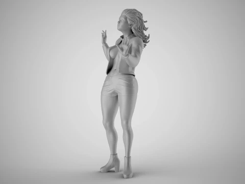 Young Woman Flashing 2 3D Print Model