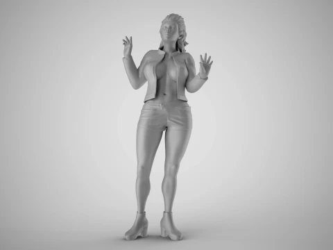 Young Woman Flashing 2 3D Print Model
