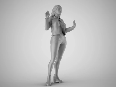 Young Woman Flashing 2 3D Print Model