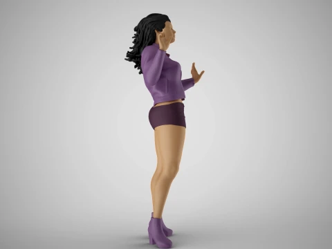 Young Woman Flashing 2 3D Print Model