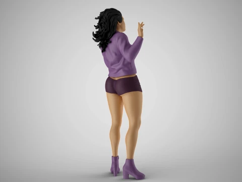 Young Woman Flashing 2 3D Print Model