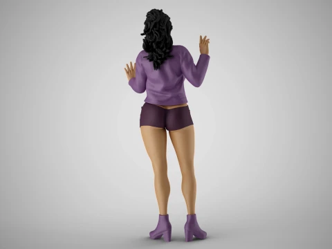 Young Woman Flashing 2 3D Print Model