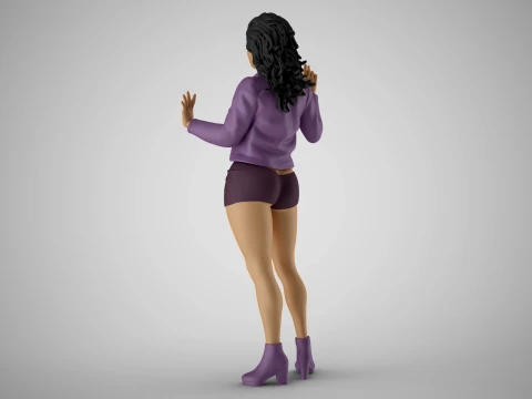 Young Woman Flashing 2 3D Print Model