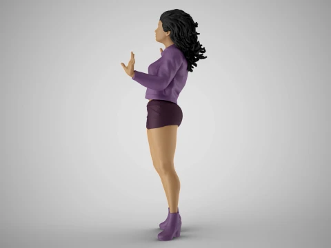 Young Woman Flashing 2 3D Print Model