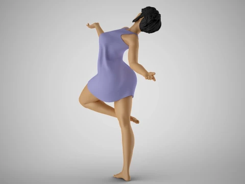 Freigeistiges M&auml;dchen 3D Druckmodell