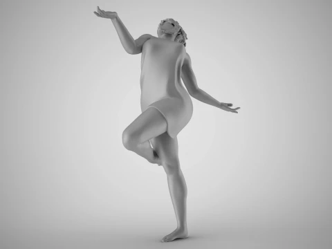 自由奔放な女の子 3Dプリントモデル