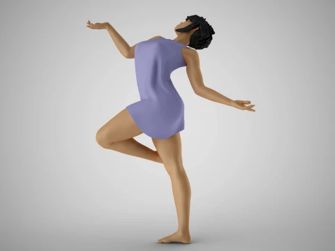 自由奔放な女の子 3Dプリントモデル
