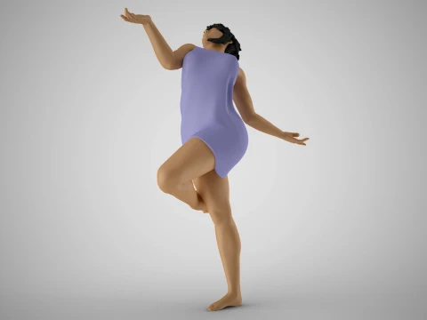 自由奔放な女の子 3Dプリントモデル