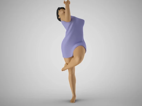 自由奔放な女の子 3Dプリントモデル