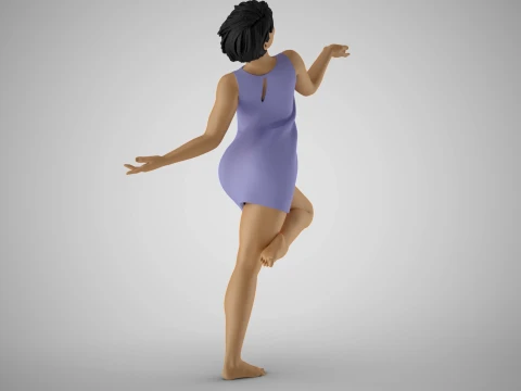 自由奔放な女の子 3Dプリントモデル