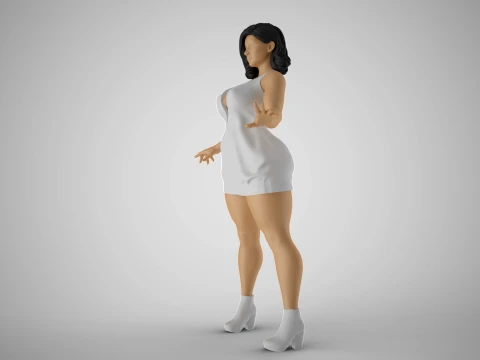 Action Girl 3D Print Model