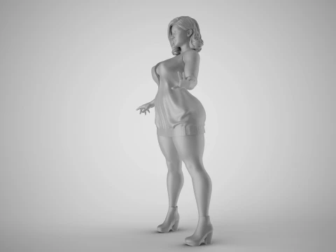 Action Girl 3D Print Model