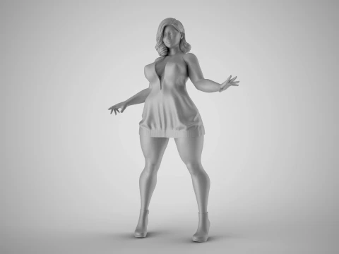 Action Girl 3D Print Model