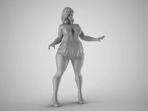 Action Girl 3D Print Model