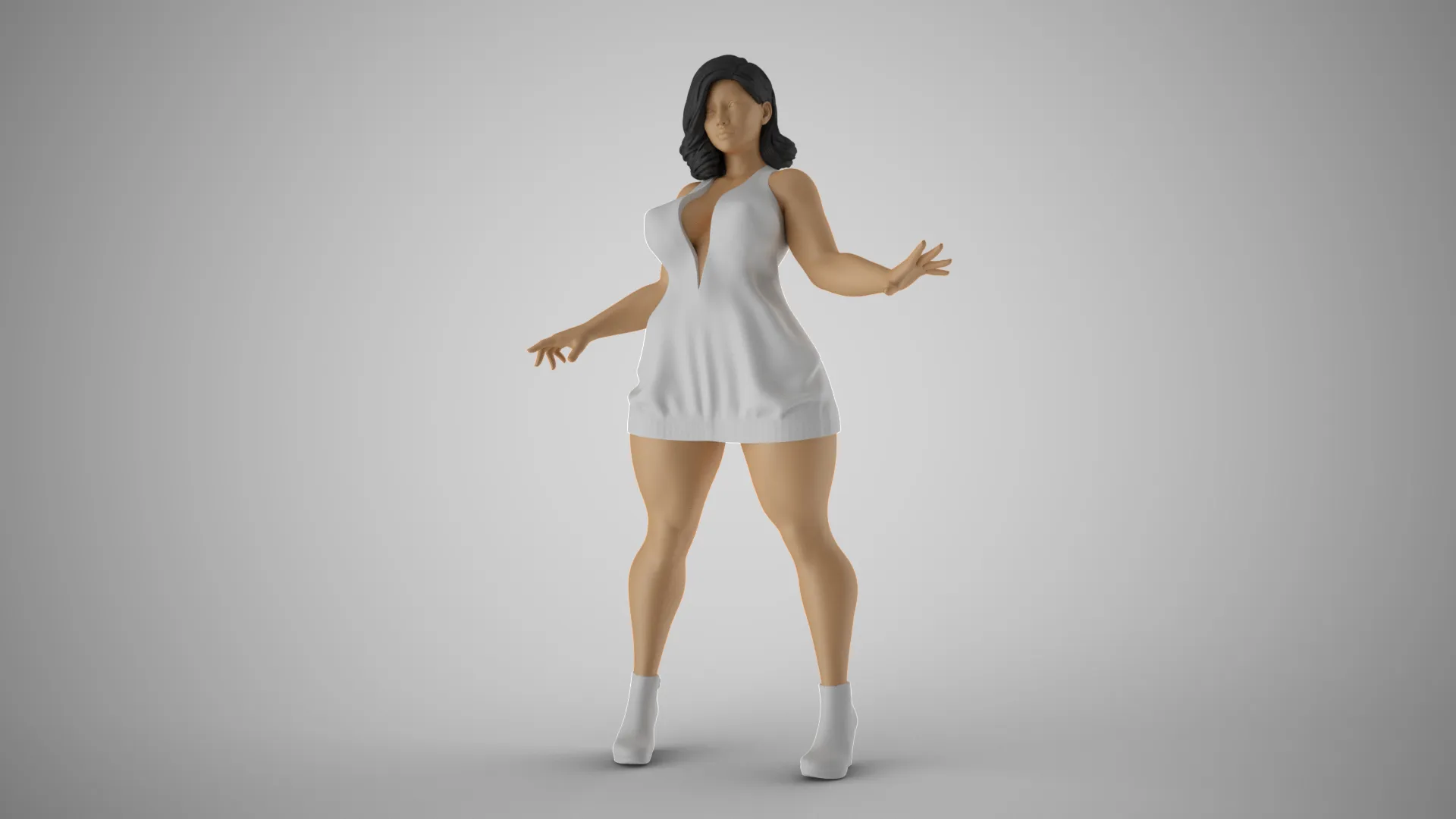 Action Girl 3D Print Model .c4d .max .obj .3ds .fbx .stl .blend 
