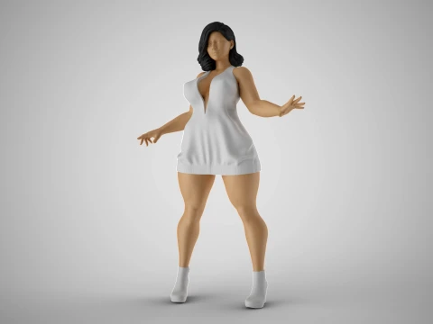 Action Girl 3D Print Model