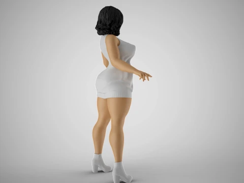 Action Girl 3D Print Model