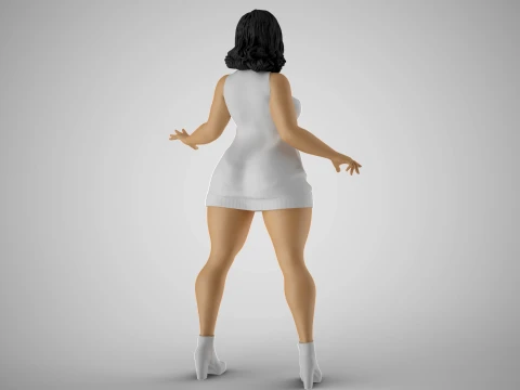 Action Girl 3D Print Model