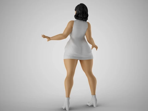 Action Girl 3D Print Model
