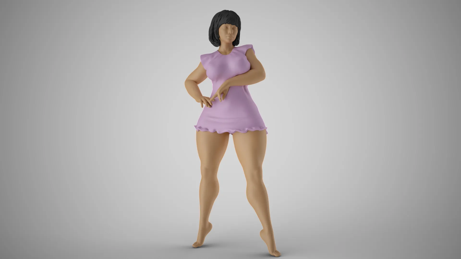 Stylish Standing Posture 3D Print Model .c4d .max .obj .3ds .fbx .stl .blend 
