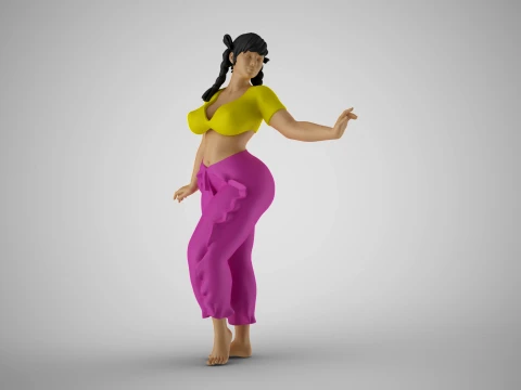 Fille de la campagne coquette Modèles 3D en vedette