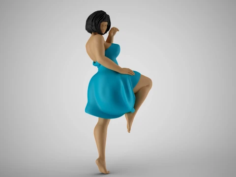 Vrouw die benen opheft 3D printmodel