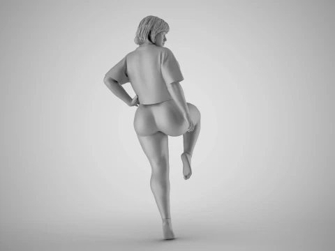 Overweight Woman Leg Lift 3D Print Model