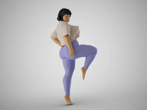 Overweight Woman Leg Lift 3D Print Model