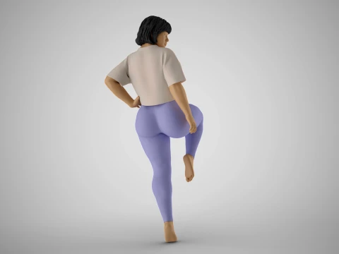 Overweight Woman Leg Lift 3D Print Model