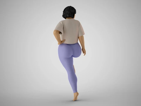 Overweight Woman Leg Lift 3D Print Model