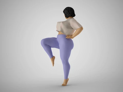 Overweight Woman Leg Lift 3D Print Model