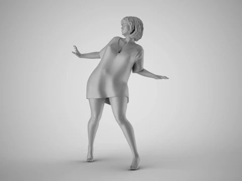 Startle Girl 3D Print Model