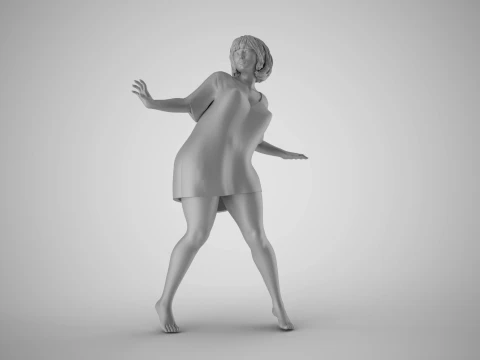 Startle Girl 3D Print Model