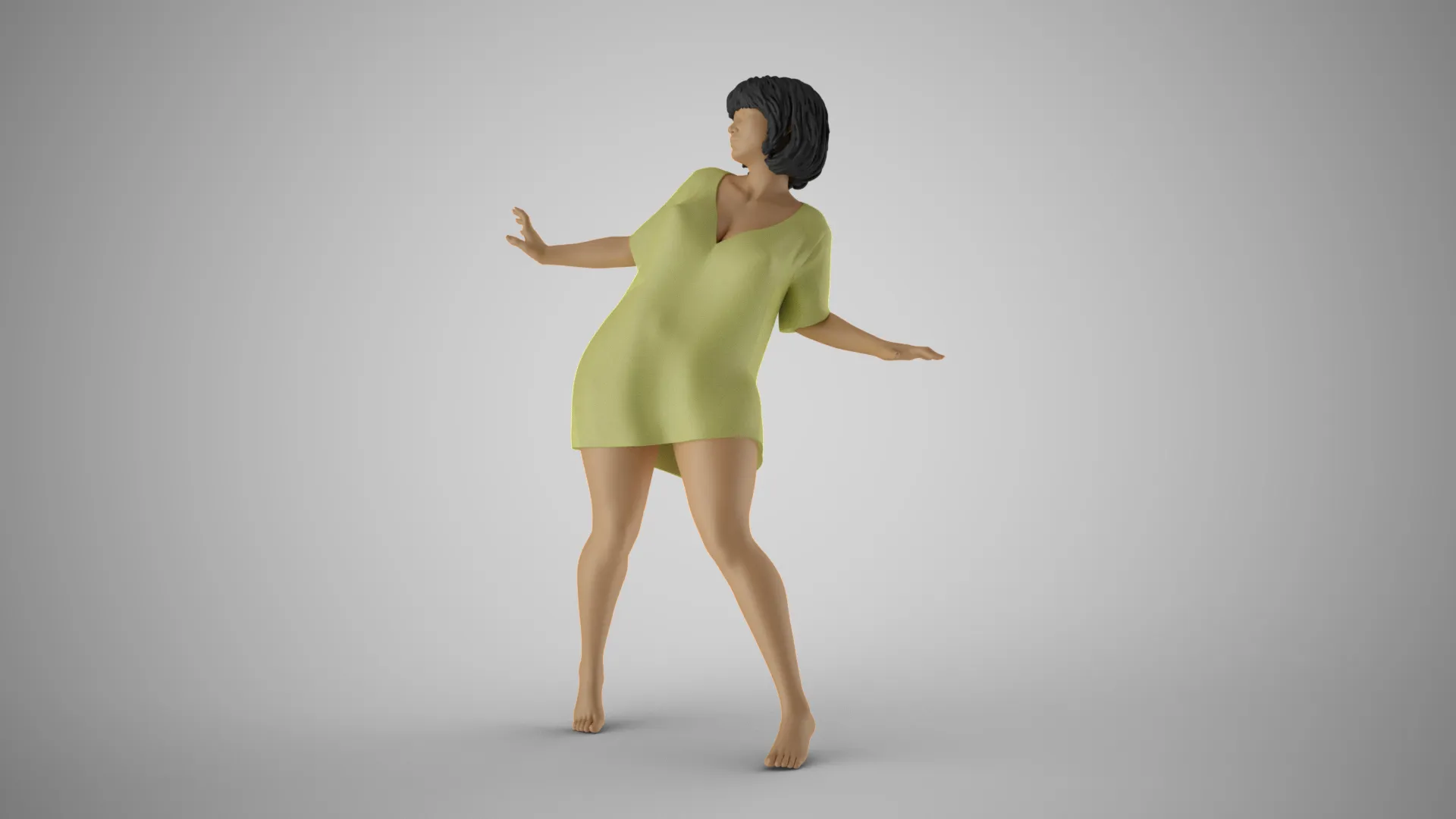 Startle Girl 3D Print Model .c4d .max .obj .3ds .fbx .stl .blend 