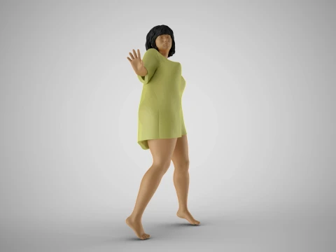 Startle Girl 3D Print Model