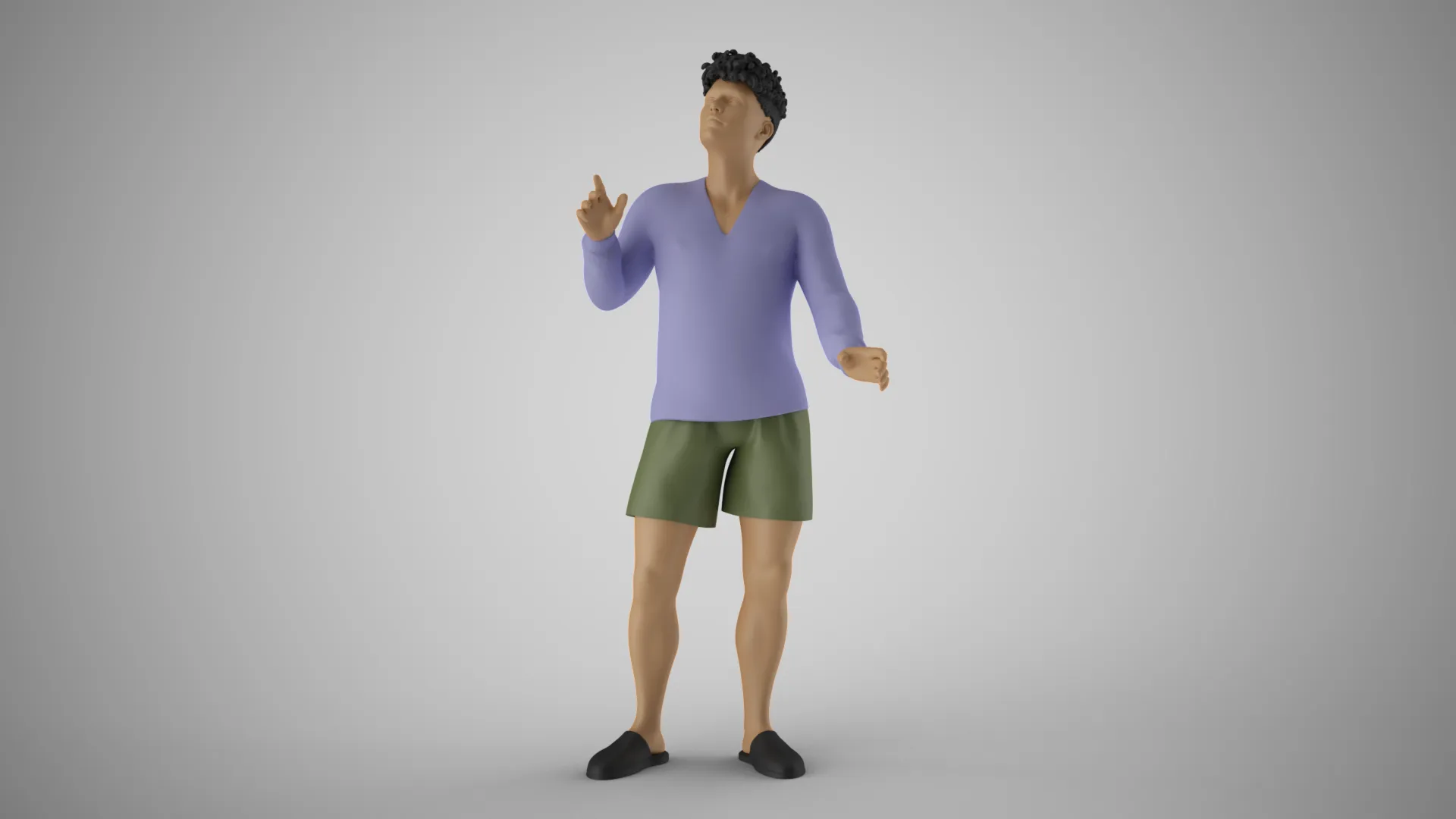 Daydreaming Man 3D Print Model .c4d .max .obj .3ds .fbx .stl .blend 